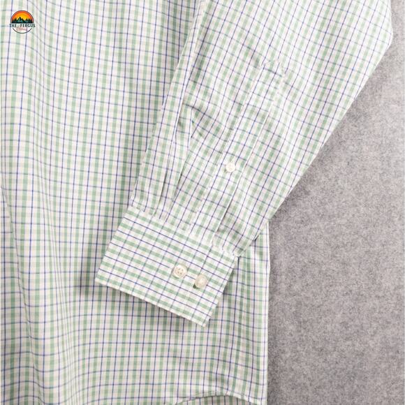 Kenneth Cole Reaction Dress Shirt Green Regular Fit Long Sleeve Men's 15-15.5 - Picture 9 of 10